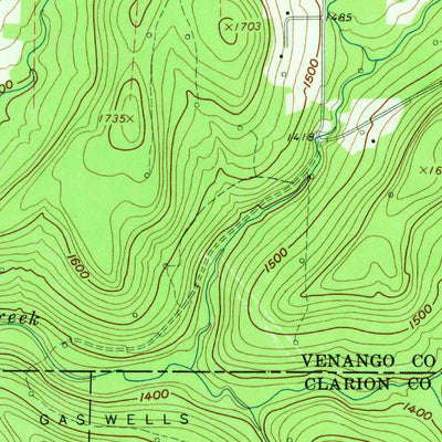 United States Geological Survey Kossuth, PA (1963, 24000-Scale) digital map