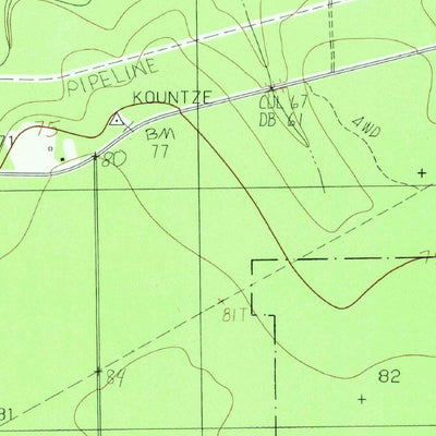 United States Geological Survey Kountze SW, TX (1984, 24000-Scale) digital map