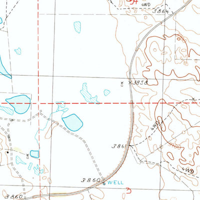 United States Geological Survey Krause Lake East, NE (1989, 24000-Scale) digital map