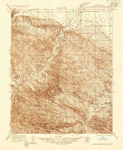 United States Geological Survey Kreyenhagen Hills, CA (1936, 31680-Scale) digital map