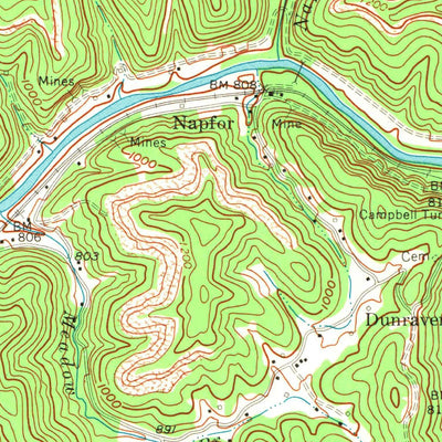 United States Geological Survey Krypton, KY (1972, 24000-Scale) digital map