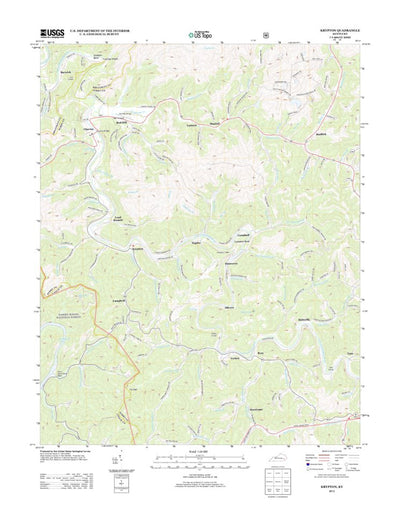 United States Geological Survey Krypton, KY (2013, 24000-Scale) digital map