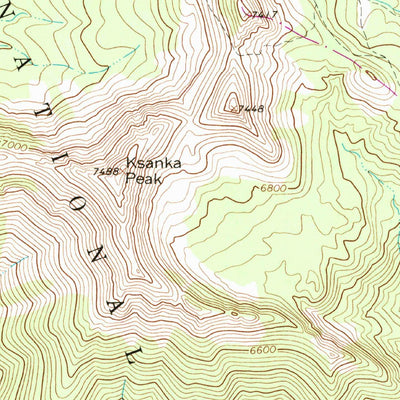 United States Geological Survey Ksanka Peak, MT (1963, 24000-Scale) digital map