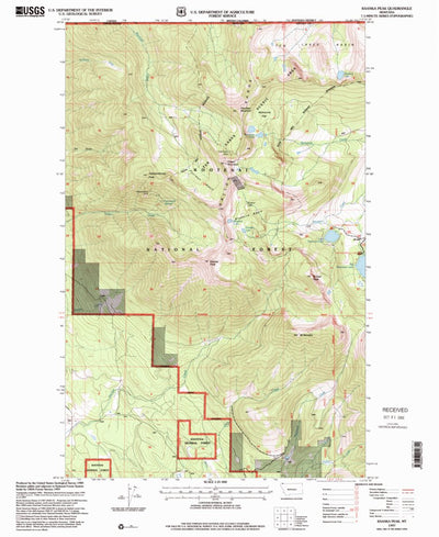 United States Geological Survey Ksanka Peak, MT (1997, 24000-Scale) digital map