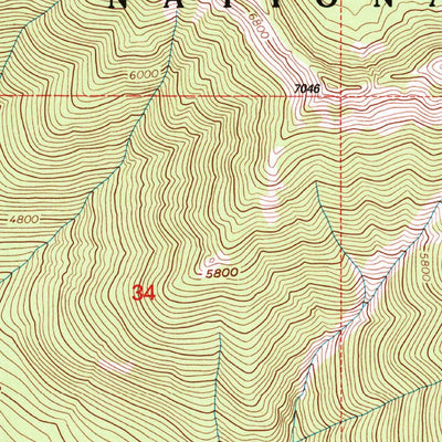 United States Geological Survey Ksanka Peak, MT (1997, 24000-Scale) digital map
