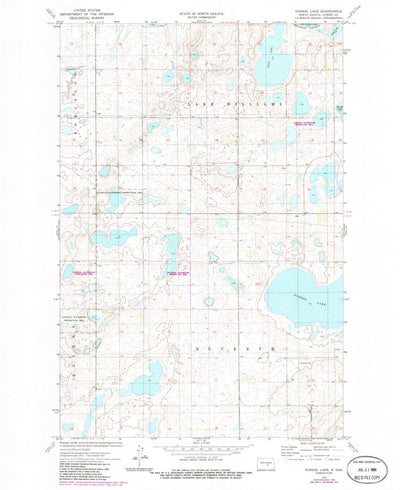 United States Geological Survey Kunkel Lake, ND (1972, 24000-Scale) digital map