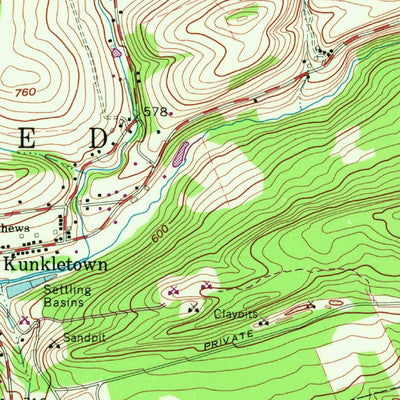 United States Geological Survey Kunkletown, PA (1960, 24000-Scale) digital map