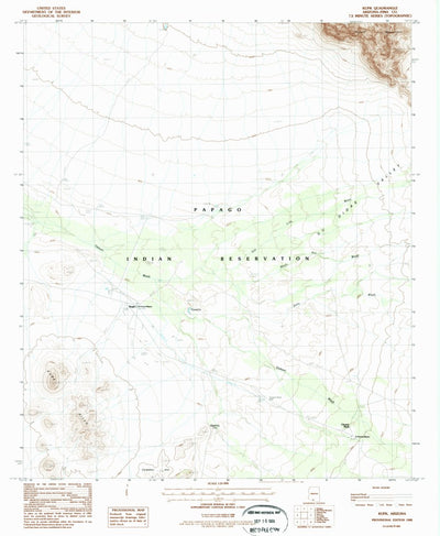 United States Geological Survey Kupk, AZ (1988, 24000-Scale) digital map