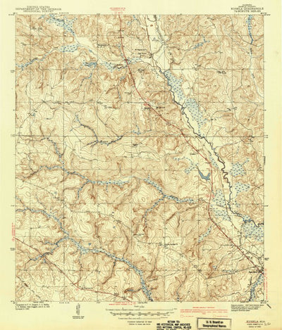 United States Geological Survey Kushla, AL (1942, 31680-Scale) digital map