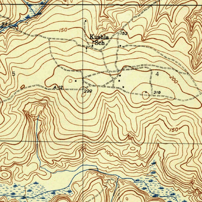 United States Geological Survey Kushla, AL (1942, 31680-Scale) digital map