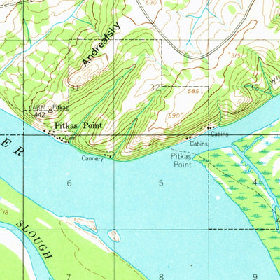 United States Geological Survey Kwiguk A-3, AK (1952, 63360-Scale) digital map