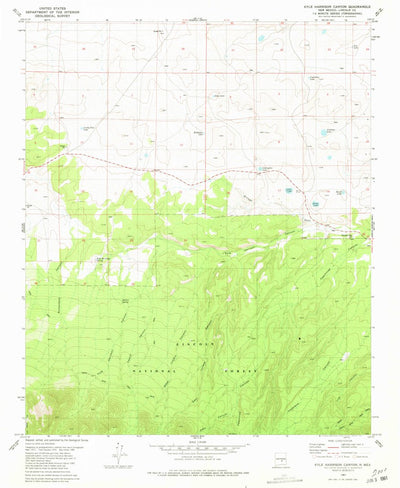 United States Geological Survey Kyle Harrison Canyon, NM (1981, 24000-Scale) digital map