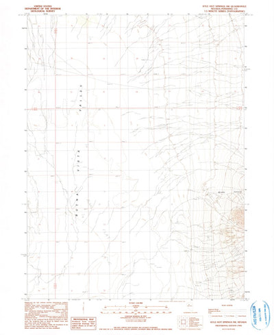 United States Geological Survey Kyle Hot Springs SW, NV (1990, 24000-Scale) digital map