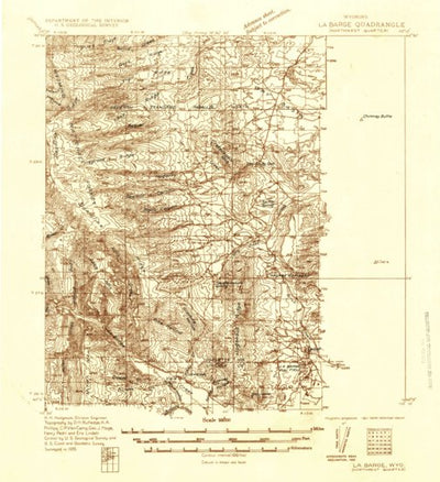 United States Geological Survey La Barge, WY (1936, 96000-Scale) digital map