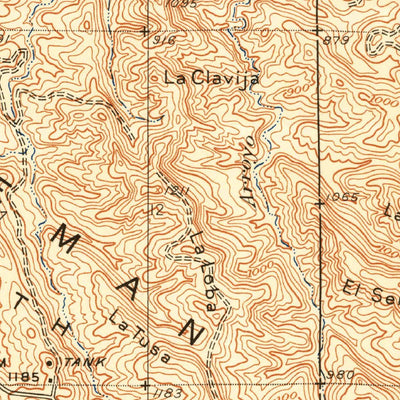 United States Geological Survey La Cima, CA (1930, 24000-Scale) digital map