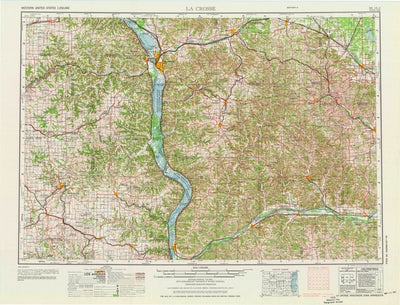 United States Geological Survey La Crosse, WI-IA-MN (1976, 250000-Scale) digital map
