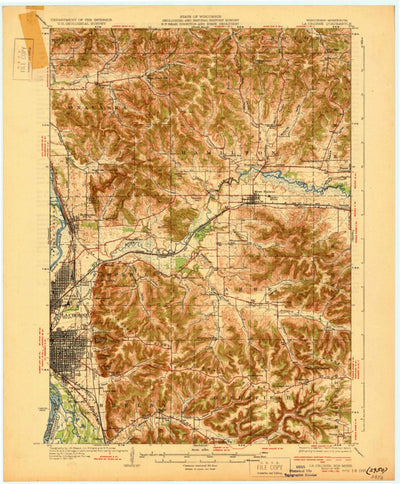 United States Geological Survey La Crosse, WI-MN (1930, 62500-Scale) digital map