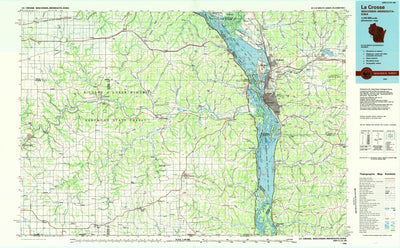 United States Geological Survey La Crosse, WI-MN-IA (1984, 100000-Scale) digital map