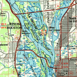 United States Geological Survey La Crosse, WI-MN-IA (1984, 100000-Scale) digital map