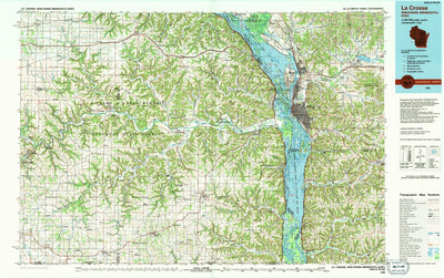 United States Geological Survey La Crosse, WI-MN-IA (1990, 100000-Scale) digital map