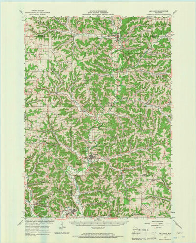 United States Geological Survey La Farge, WI (1965, 62500-Scale) digital map
