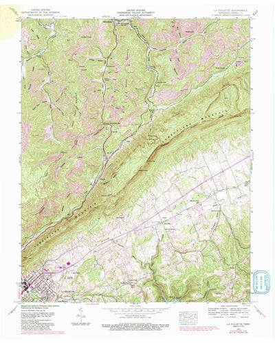 United States Geological Survey La Follette, TN (1952, 24000-Scale) digital map