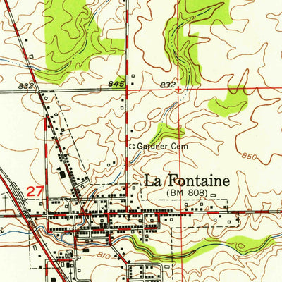 United States Geological Survey La Fontaine, IN (1953, 24000-Scale) digital map