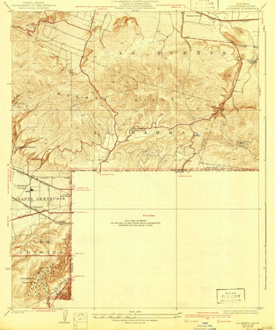 United States Geological Survey La Habra, CA (1927, 24000-Scale) digital map