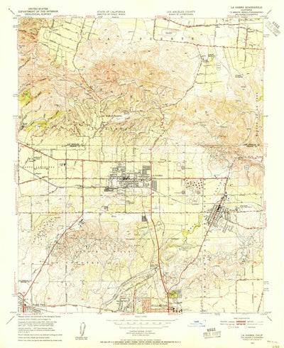 United States Geological Survey La Habra, CA (1950, 24000-Scale) digital map