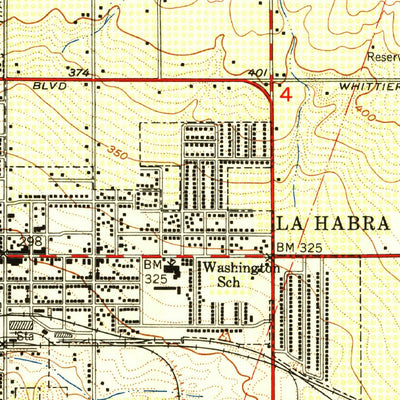 United States Geological Survey La Habra, CA (1950, 24000-Scale) digital map
