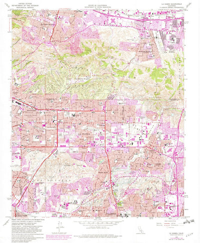 United States Geological Survey La Habra, CA (1964, 24000-Scale) digital map