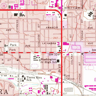 United States Geological Survey La Habra, CA (1964, 24000-Scale) digital map