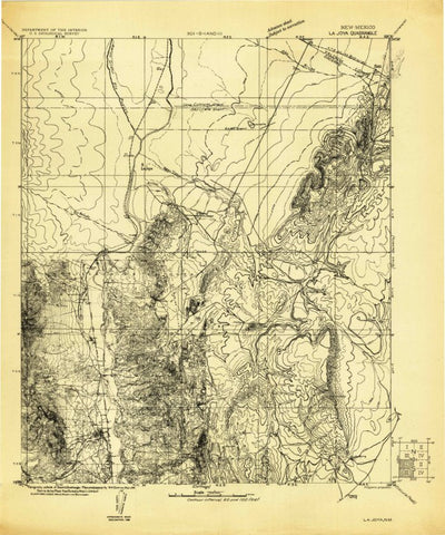 United States Geological Survey La Joya, NM (1916, 125000-Scale) digital map