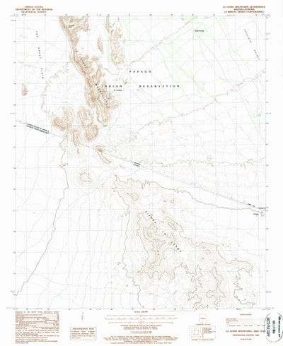 United States Geological Survey La Lesna Mountains, AZ (1988, 24000-Scale) digital map