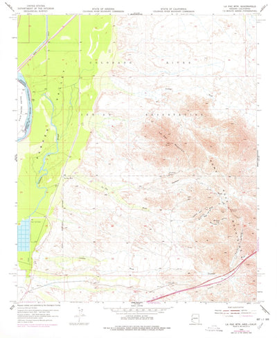 United States Geological Survey La Paz Mountain, AZ-CA (1955, 24000-Scale) digital map
