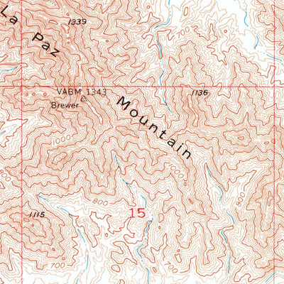 United States Geological Survey La Paz Mountain, AZ-CA (1955, 24000-Scale) digital map