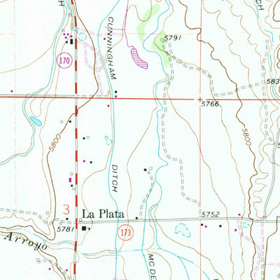 United States Geological Survey La Plata, NM-CO (1963, 24000-Scale) digital map