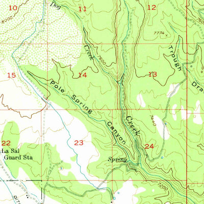 United States Geological Survey La Sal, UT-CO (1954, 62500-Scale) digital map