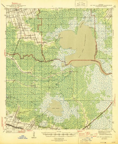 United States Geological Survey Lac Des Allemands, LA (1944, 62500-Scale) digital map