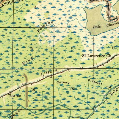 United States Geological Survey Lac Des Allemands, LA (1944, 62500-Scale) digital map