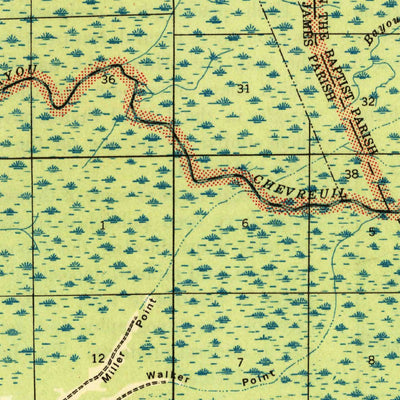 United States Geological Survey Lac Des Allemands, LA (1944, 62500-Scale) digital map