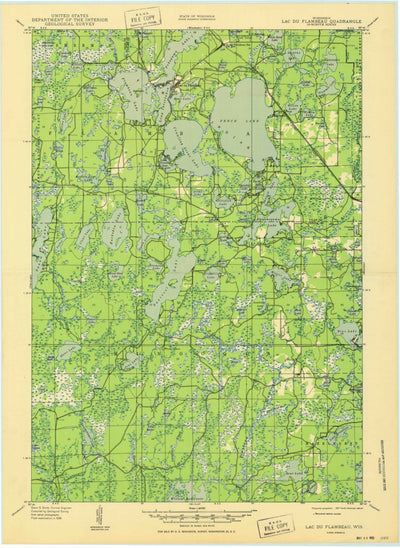 United States Geological Survey Lac Du Flambeau, WI (1950, 48000-Scale) digital map