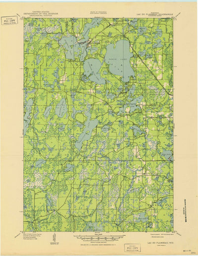 United States Geological Survey Lac Du Flambeau, WI (1951, 48000-Scale) digital map