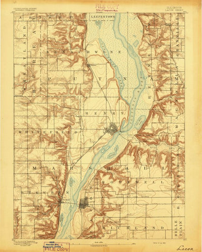 United States Geological Survey Lacon, IL (1893, 62500-Scale) digital map