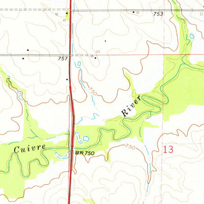 United States Geological Survey Laddonia, MO (1973, 24000-Scale) digital map