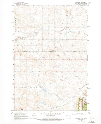 United States Geological Survey Ladner NE, SD-ND (1969, 24000-Scale) digital map