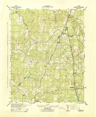 United States Geological Survey Ladysmith, VA (1942, 31680-Scale) digital map