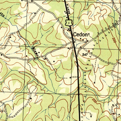 United States Geological Survey Ladysmith, VA (1942, 31680-Scale) digital map