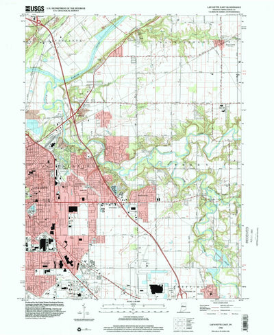 United States Geological Survey Lafayette East, IN (1998, 24000-Scale) digital map