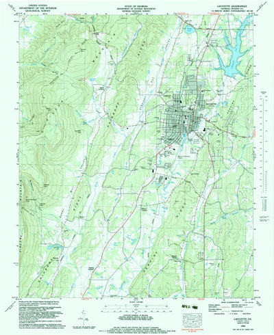 United States Geological Survey Lafayette, GA (1983, 24000-Scale) digital map
